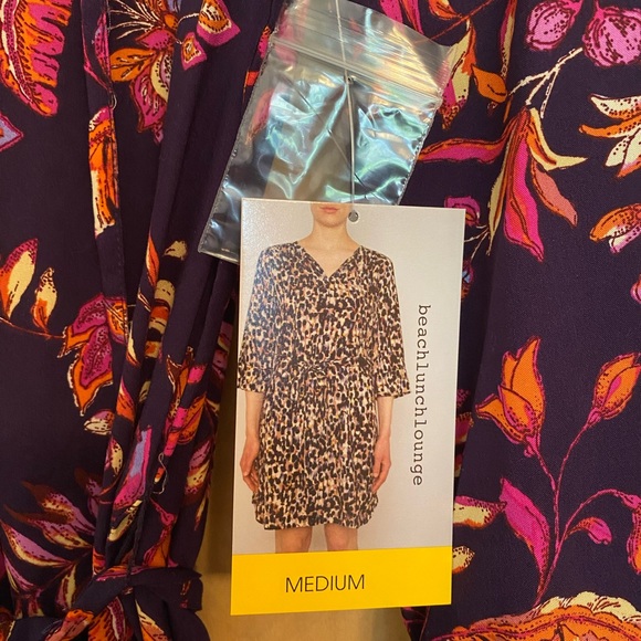 Cute Fall Floral Print Beachlunchlounge Shift Dress with 3/4 sleeve - NWT - Picture 3 of 4